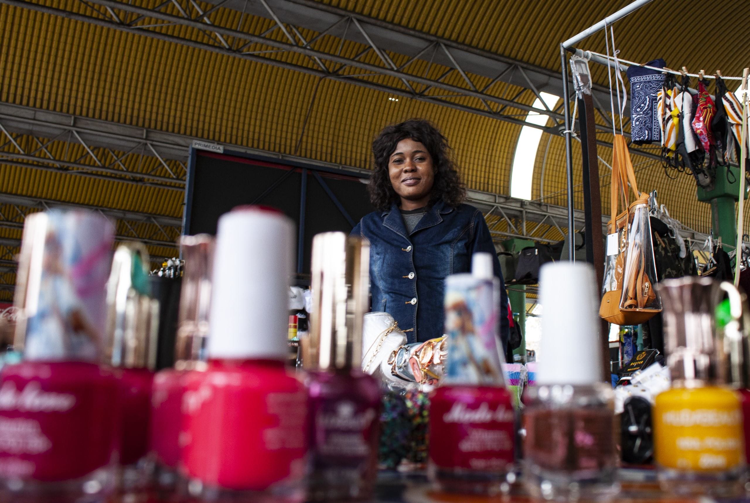 Charlene at her market stall in Bellville, Cape Town. Suggested Credit Quentin Pichon/ Scalabrini