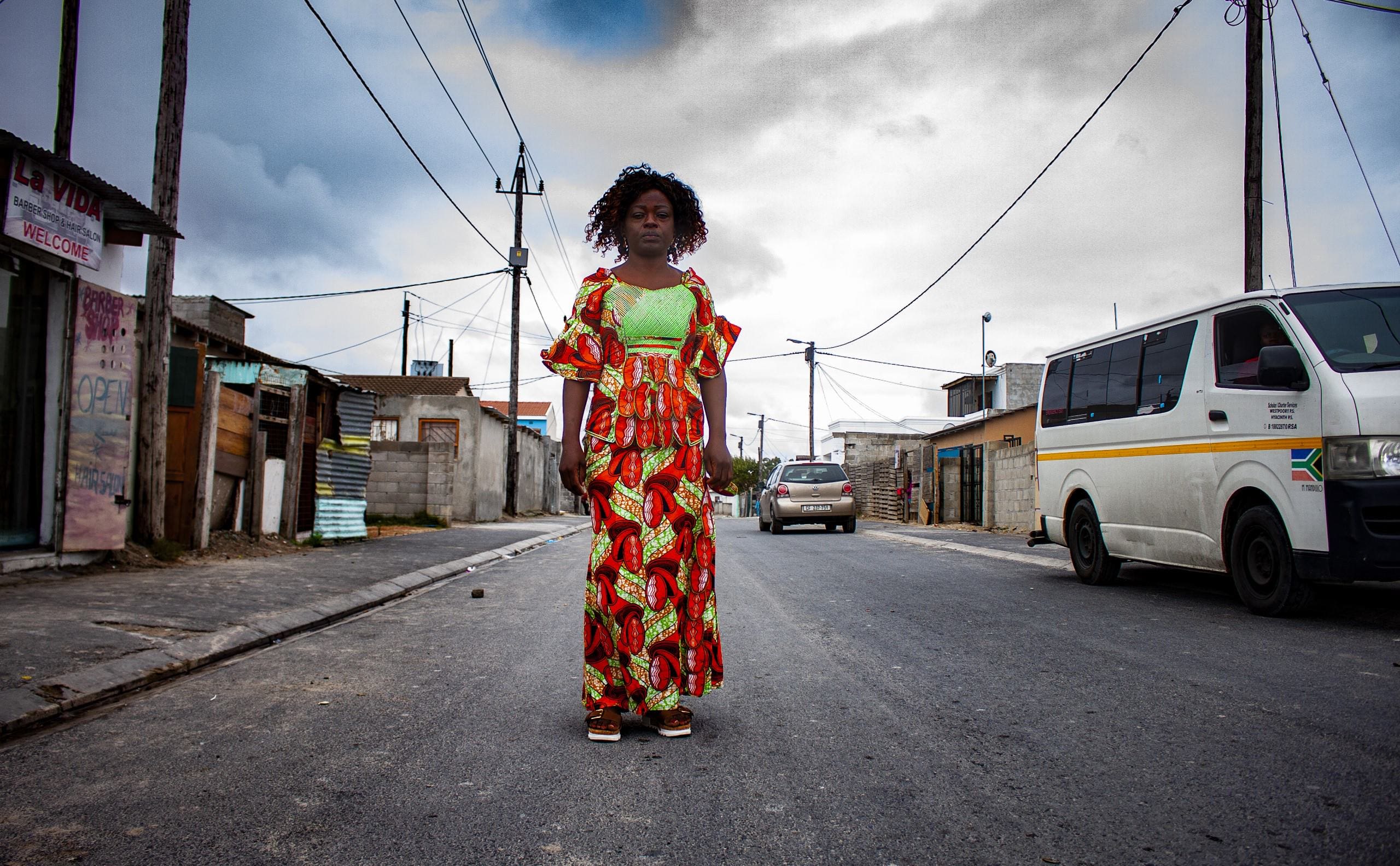 Therese in her neighbourhood, Delft, Cape Town. Suggested Credit Quentin Pichon/ Scalabrini